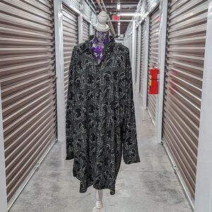 Boho Artsy‎ Oversized Abstract Face Print Shirt Dress Izzy & Liv 3X